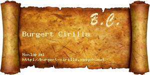 Burgert Cirilla névjegykártya